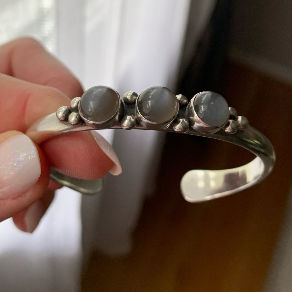 Artie Yellowhorse Moonstone Sterling Silver Bracelet